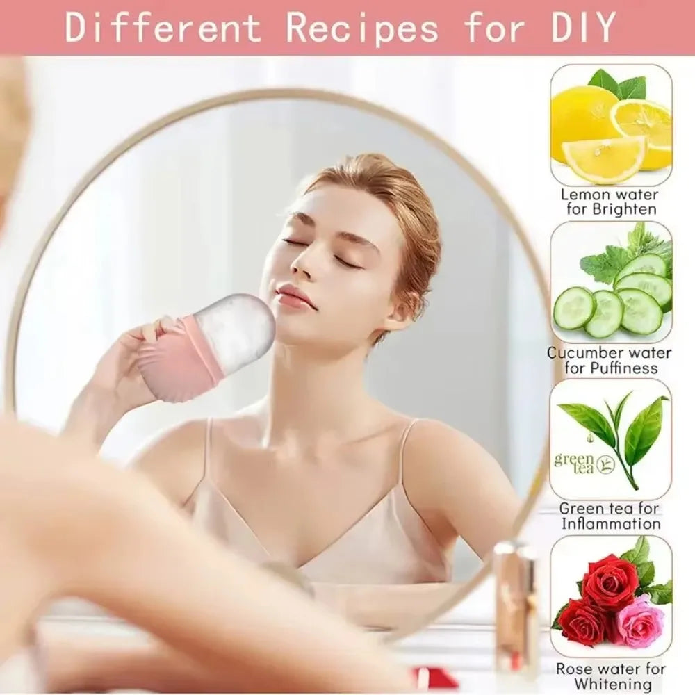 Ice Facial Roller Face Lifting Contouring Tools Silicone Ice Cube Trays Ice Globe Balls Eye Face Massager Beauty Skin Care Tools