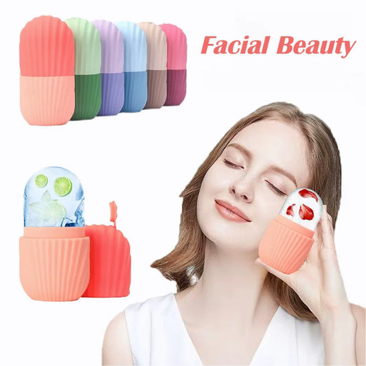 Ice Facial Roller Face Lifting Contouring Tools Silicone Ice Cube Trays Ice Globe Balls Eye Face Massager Beauty Skin Care Tools